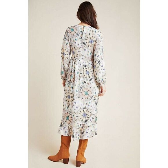 NWT ANTHROPOLOGIE CHIARA WATERCOLOR MIDI DRESS - Picture 3 of 5